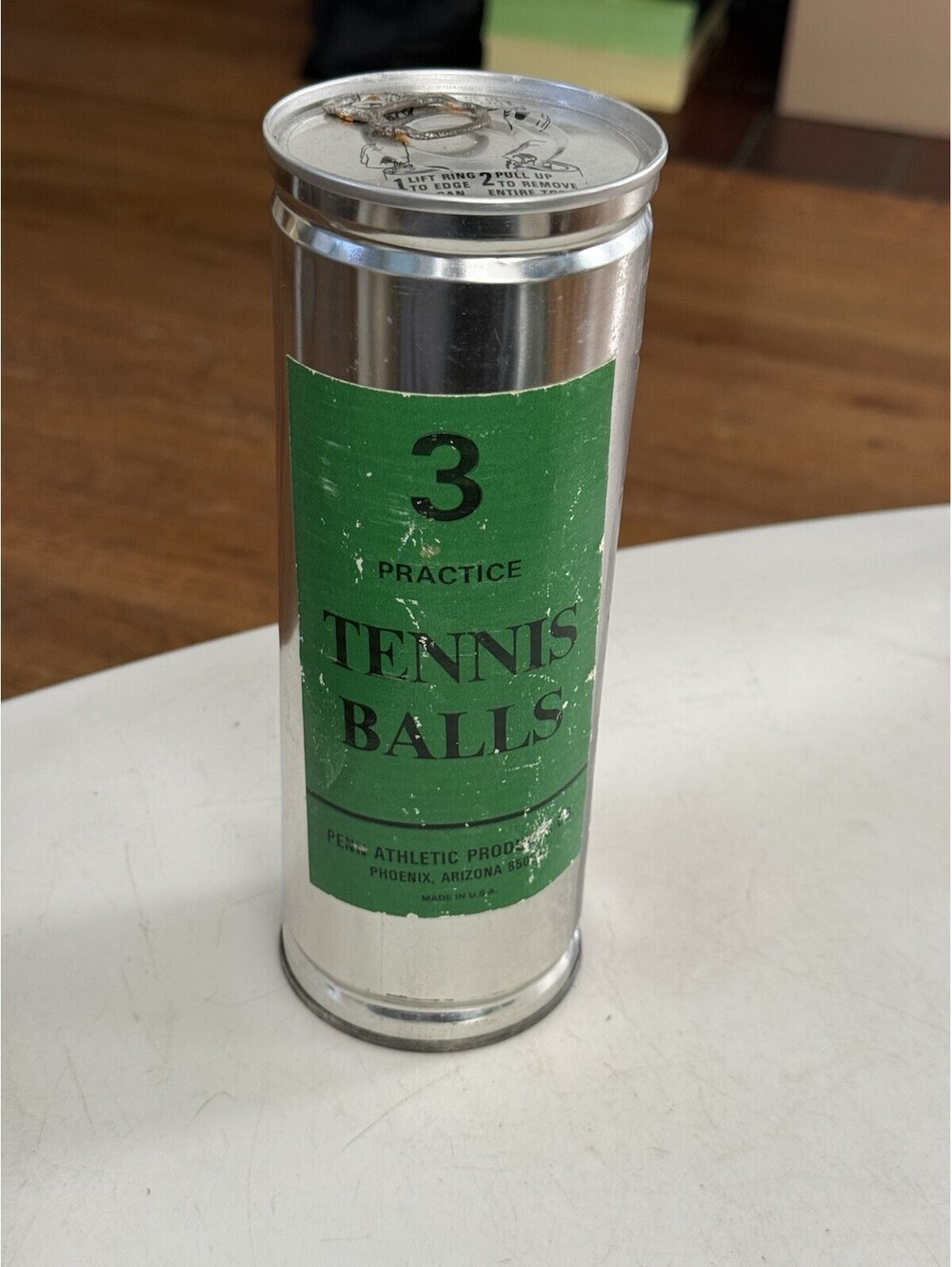 Vintage General Tire (3) Practice Tennis Balls Metal Tin Can Made In USA SEALED